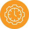 Clock inside cog icon